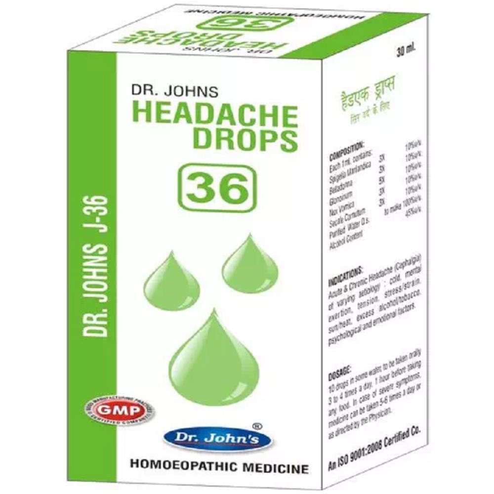 Dr John J 36 Headache Drops (30ml)