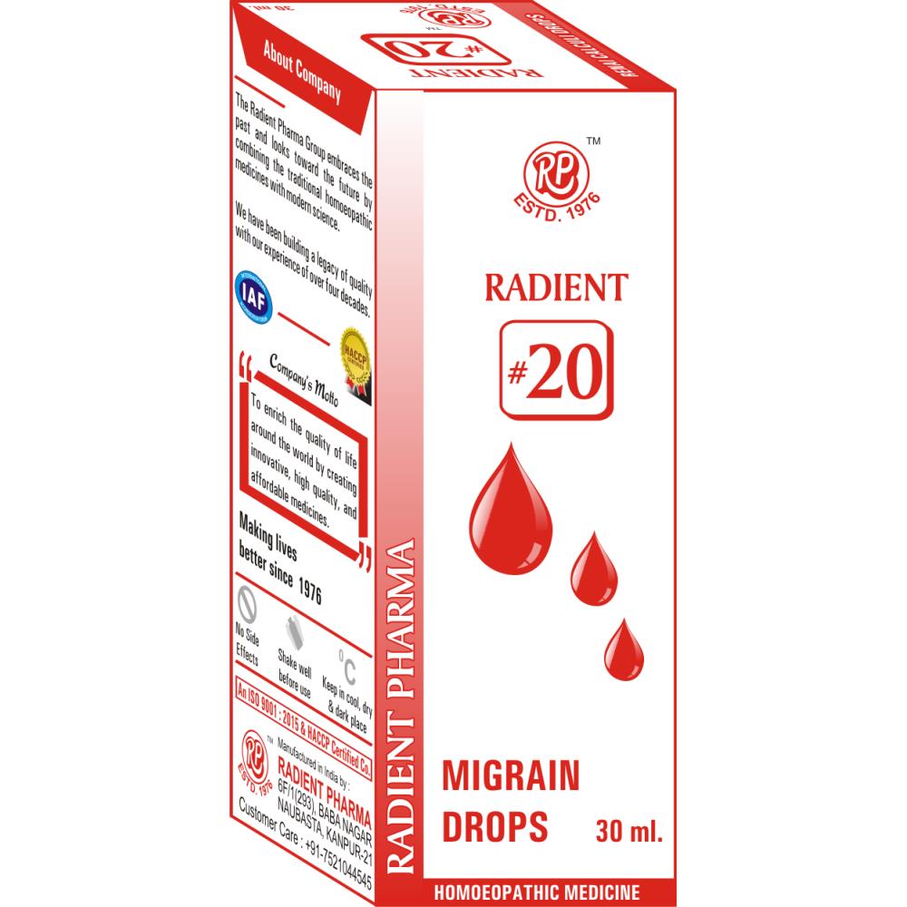 Radient 20 Migraine And Nueralgia Drops (30ml)