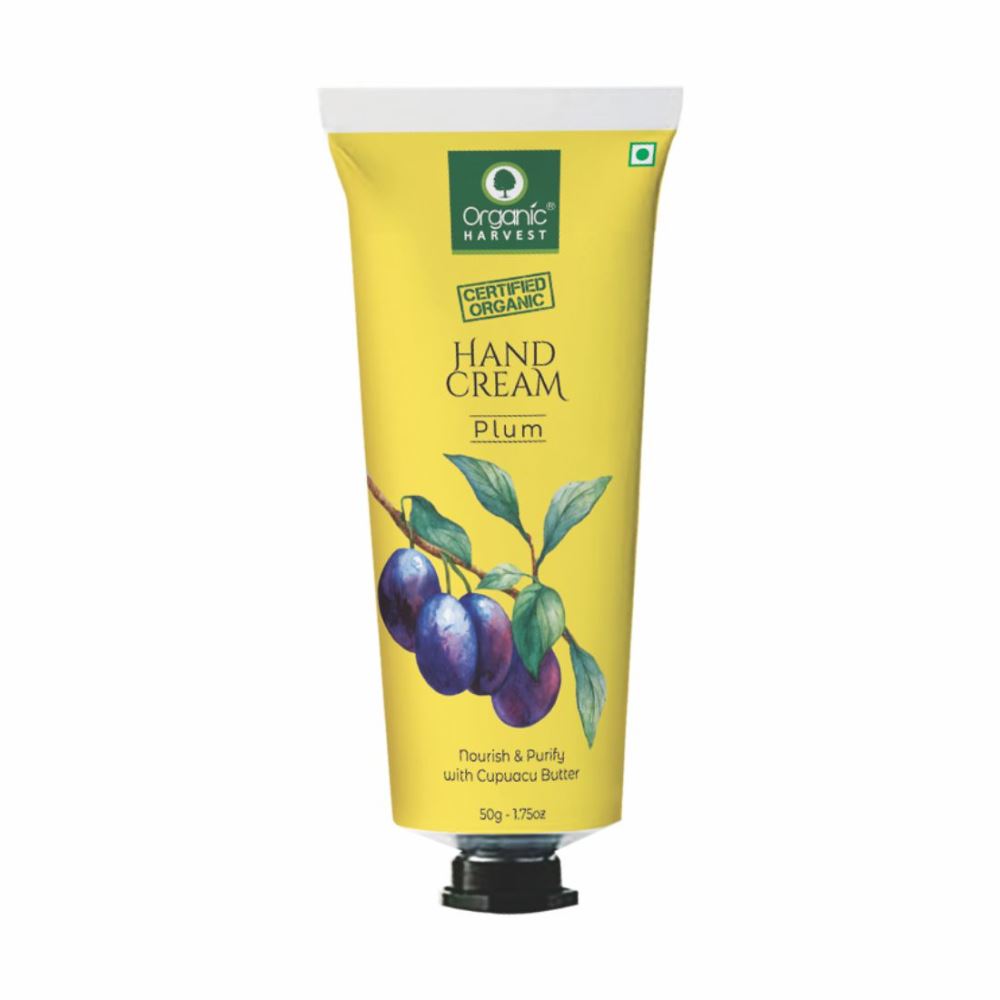 Organic Harvest Hand Cream, Plum, Nourish & Purify with Cupuacu Butter (50g)