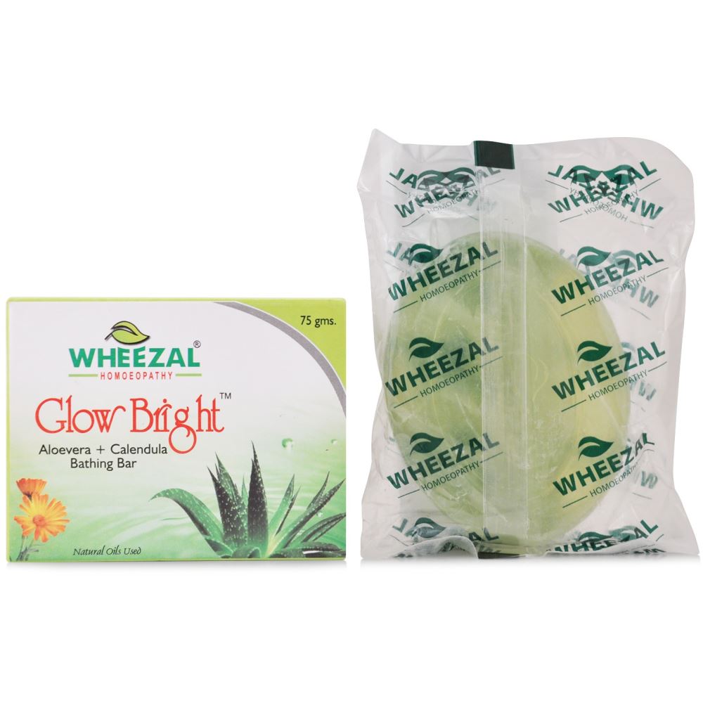 Wheezal Glow Bright Aloevera+Calendula Bathing Bar (75g)