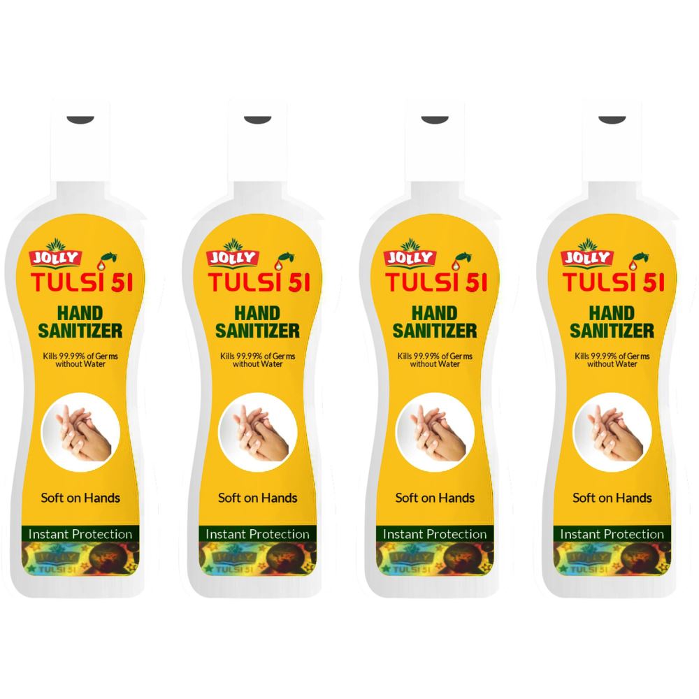 Jolly Tulsi 51 Hand Sanitizer (100ml, Pack of 4)