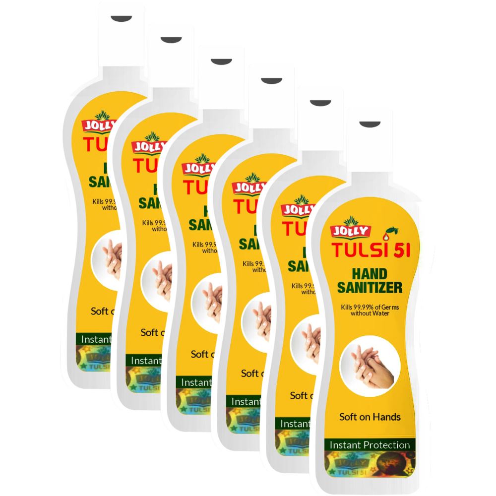 Jolly Tulsi 51 Hand Sanitizer (100ml, Pack of 6)