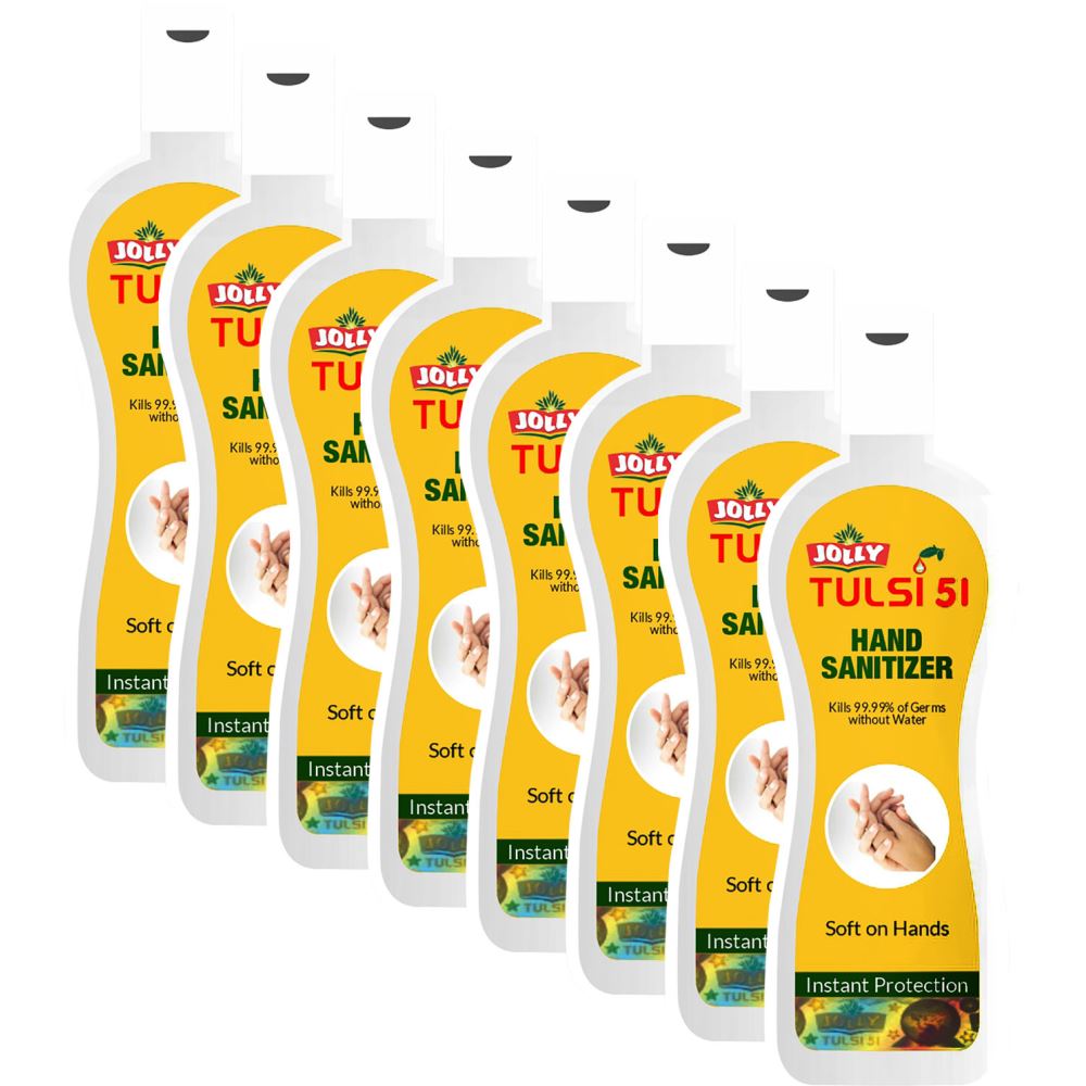 Jolly Tulsi 51 Hand Sanitizer (100ml, Pack of 8)
