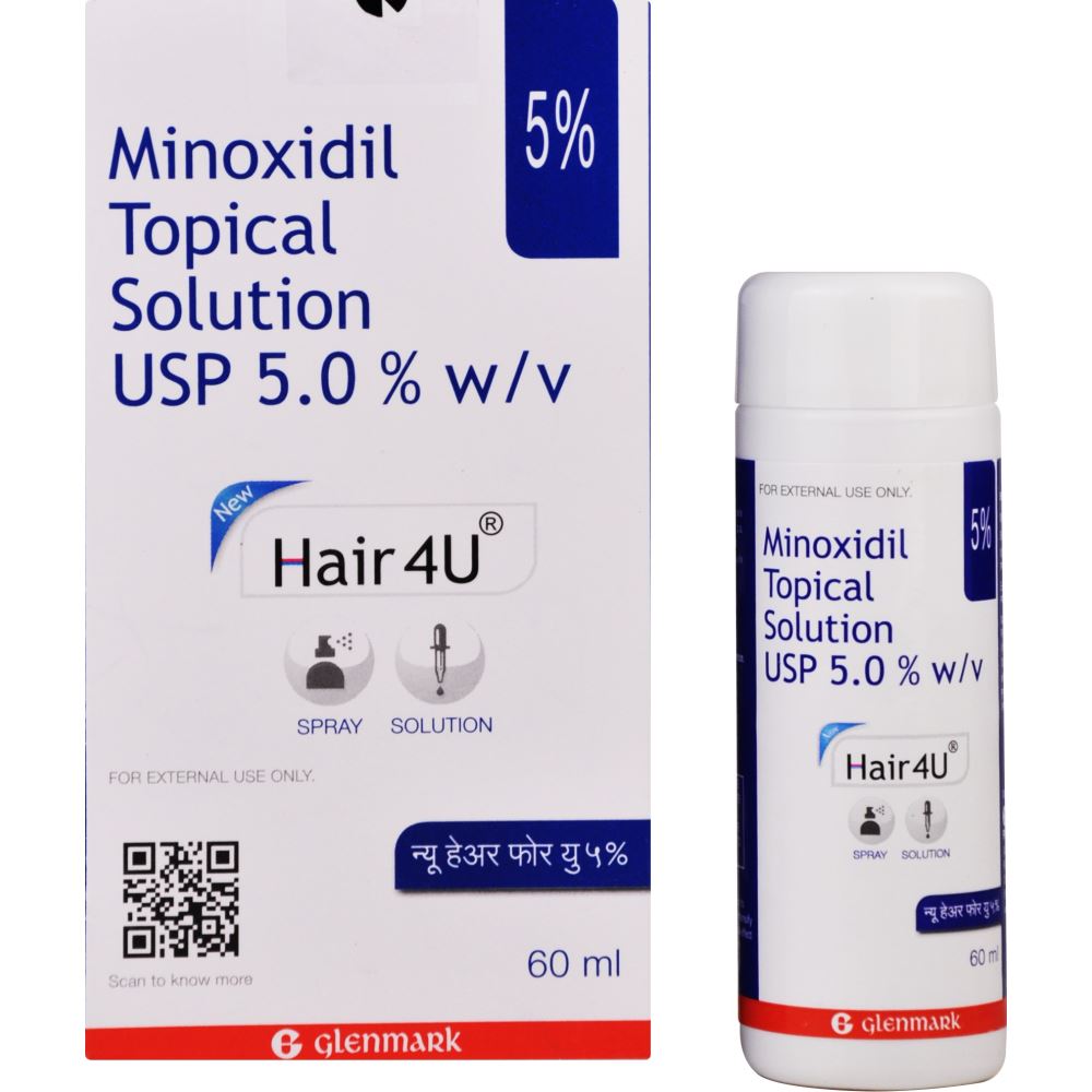 Glenmark Pharma New Hair 4U Solution (5%w/v) (60ml)