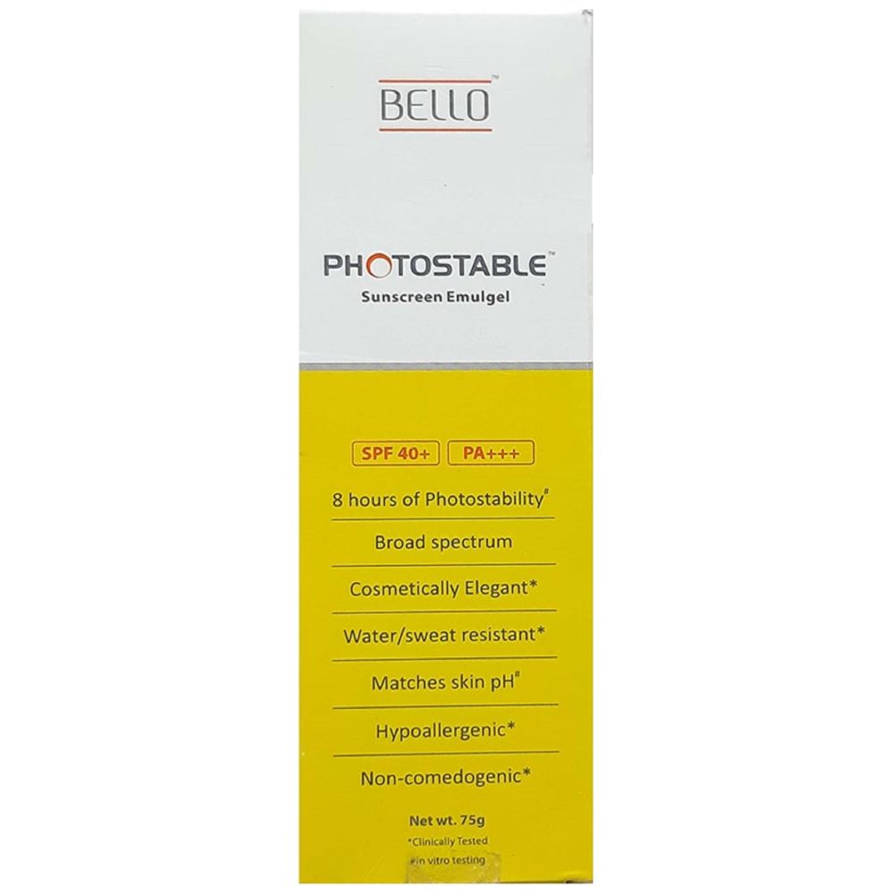 Sun Pharma Bello Photostable SPF 40+ Sunscreen Emulgel (75g)