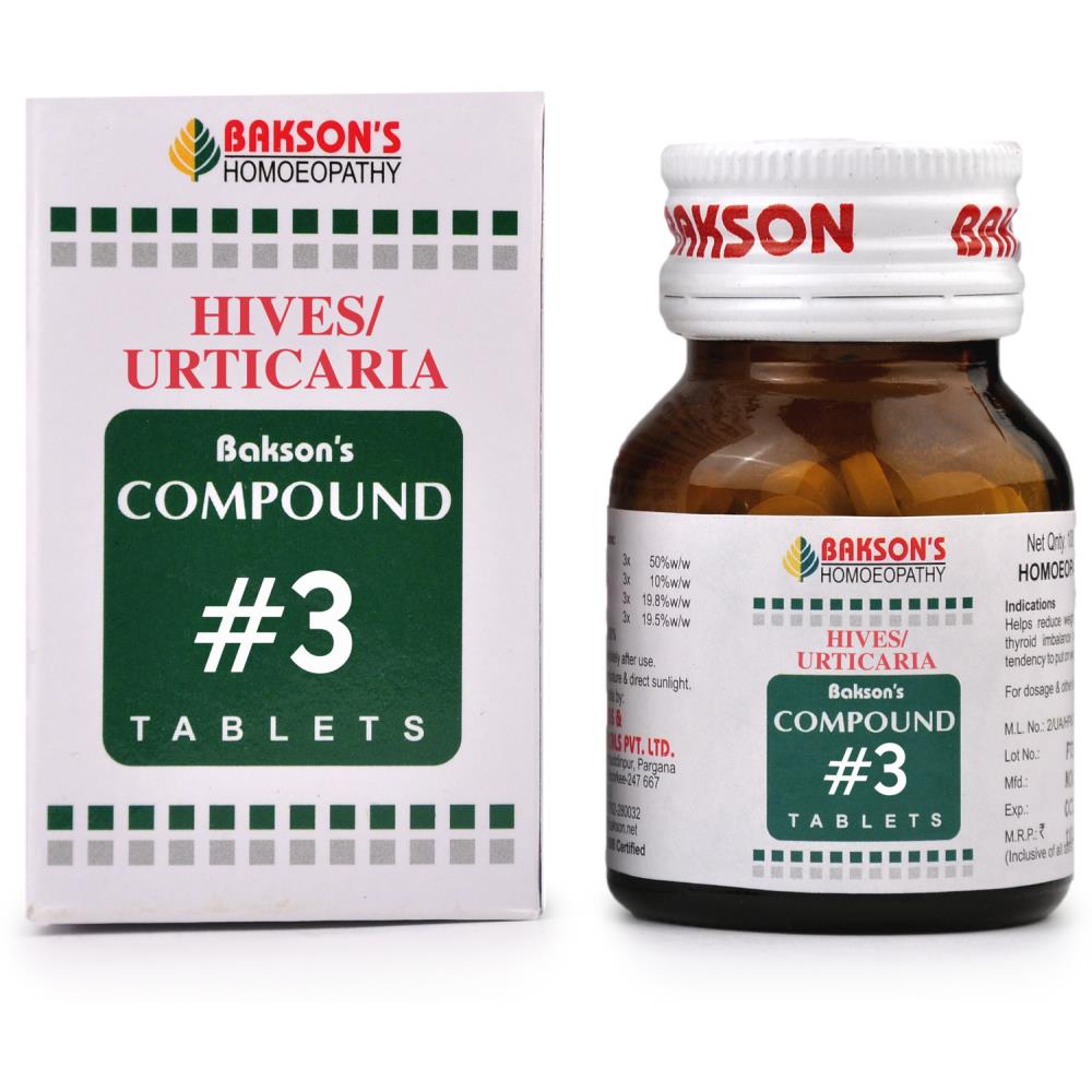 Bakson Compound No 3 Hives/Urticaria 100tab Bakson Compound No 3 Hives/Urticaria 100tab