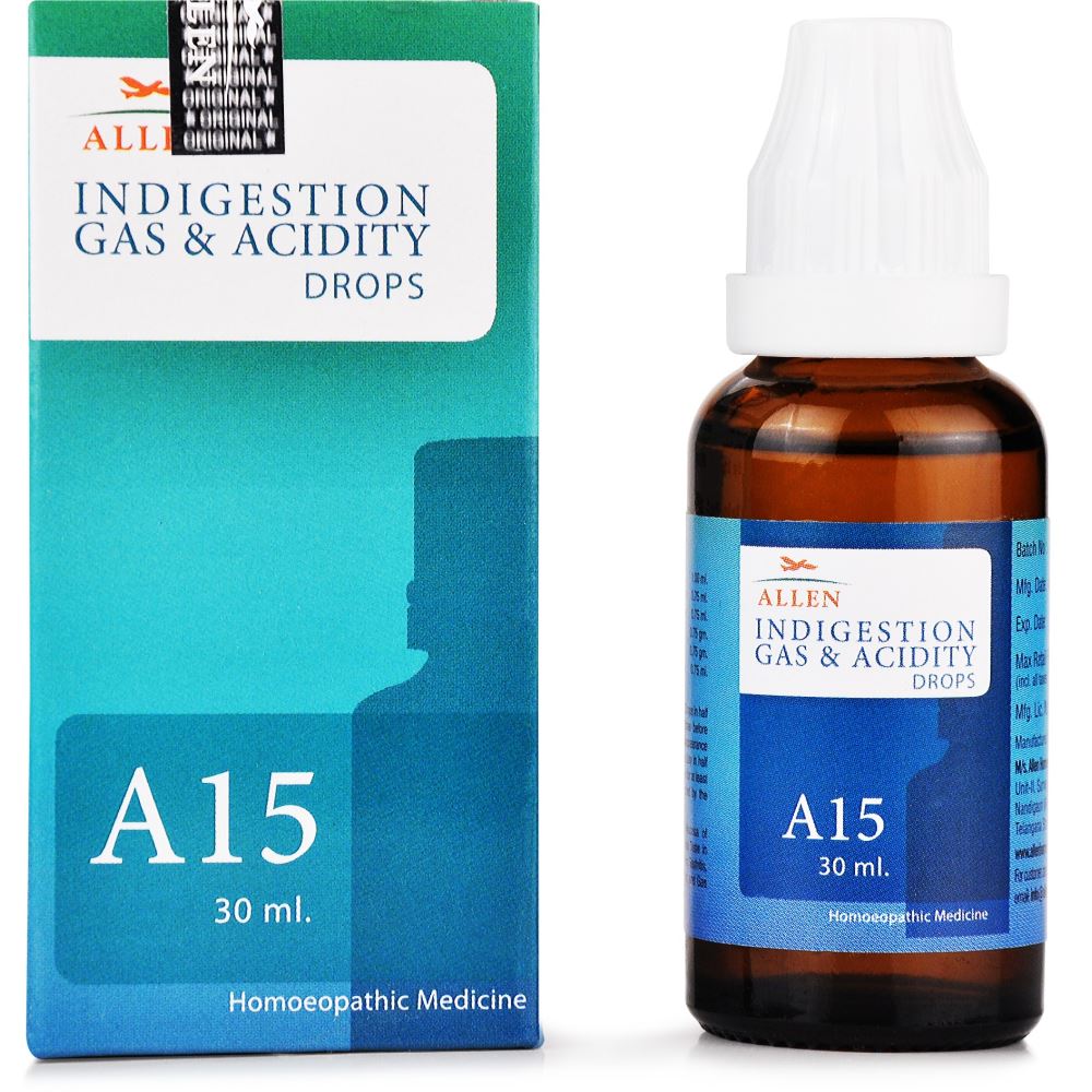 Allen A15 Indigestion Gas & Acidity Drops 30ml Allen A15 Indigestion Gas & Acidity Drops 30ml
