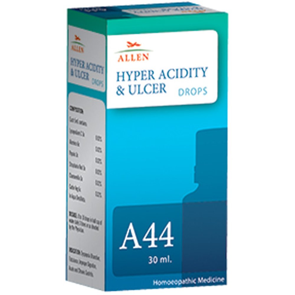 Allen A44 Hyper Acidity & Ulcer Drops 30ml Allen A44 Hyper Acidity & Ulcer Drops 30ml